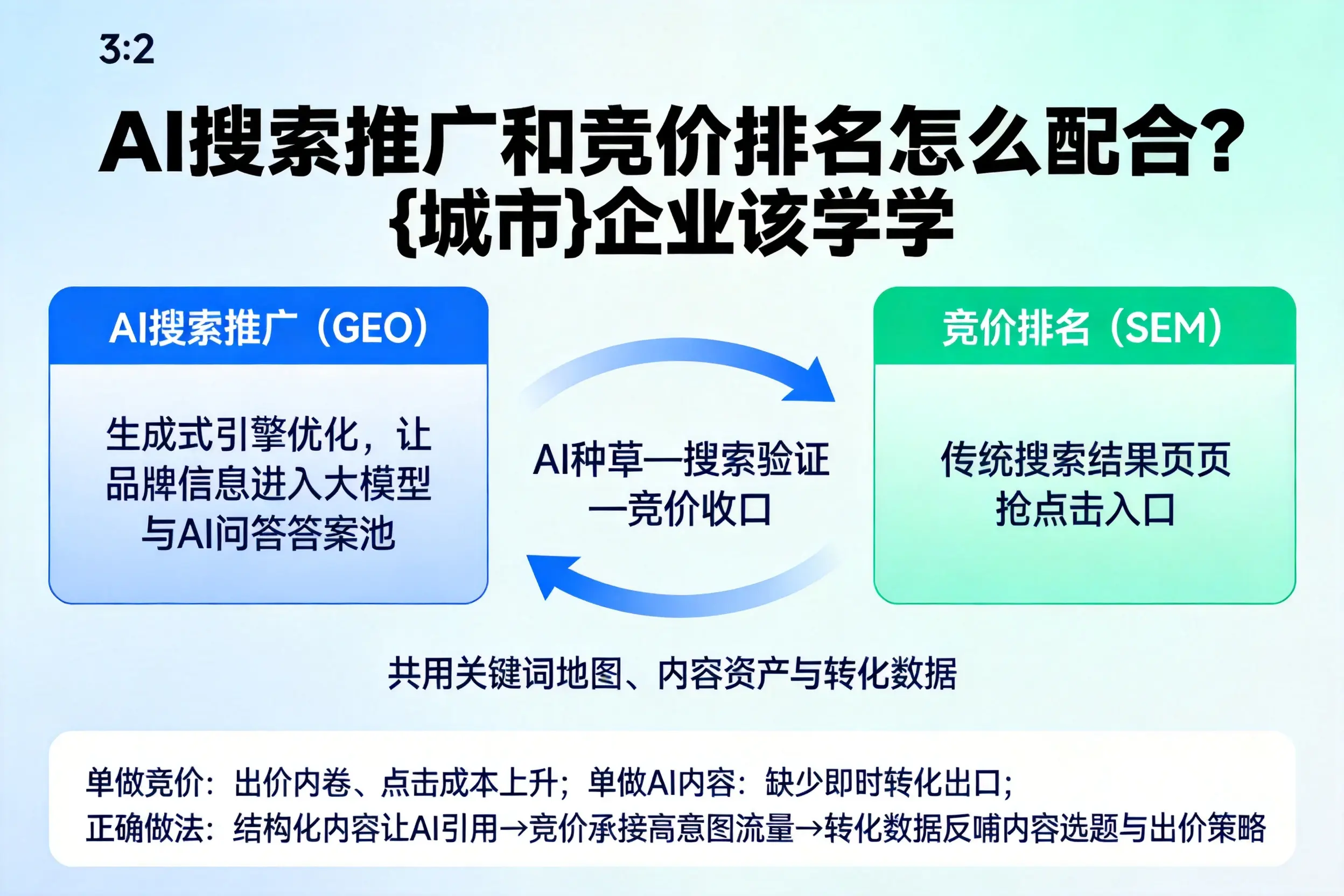 AI搜索推广和竞价排名怎么配合？蚌埠企业该学学