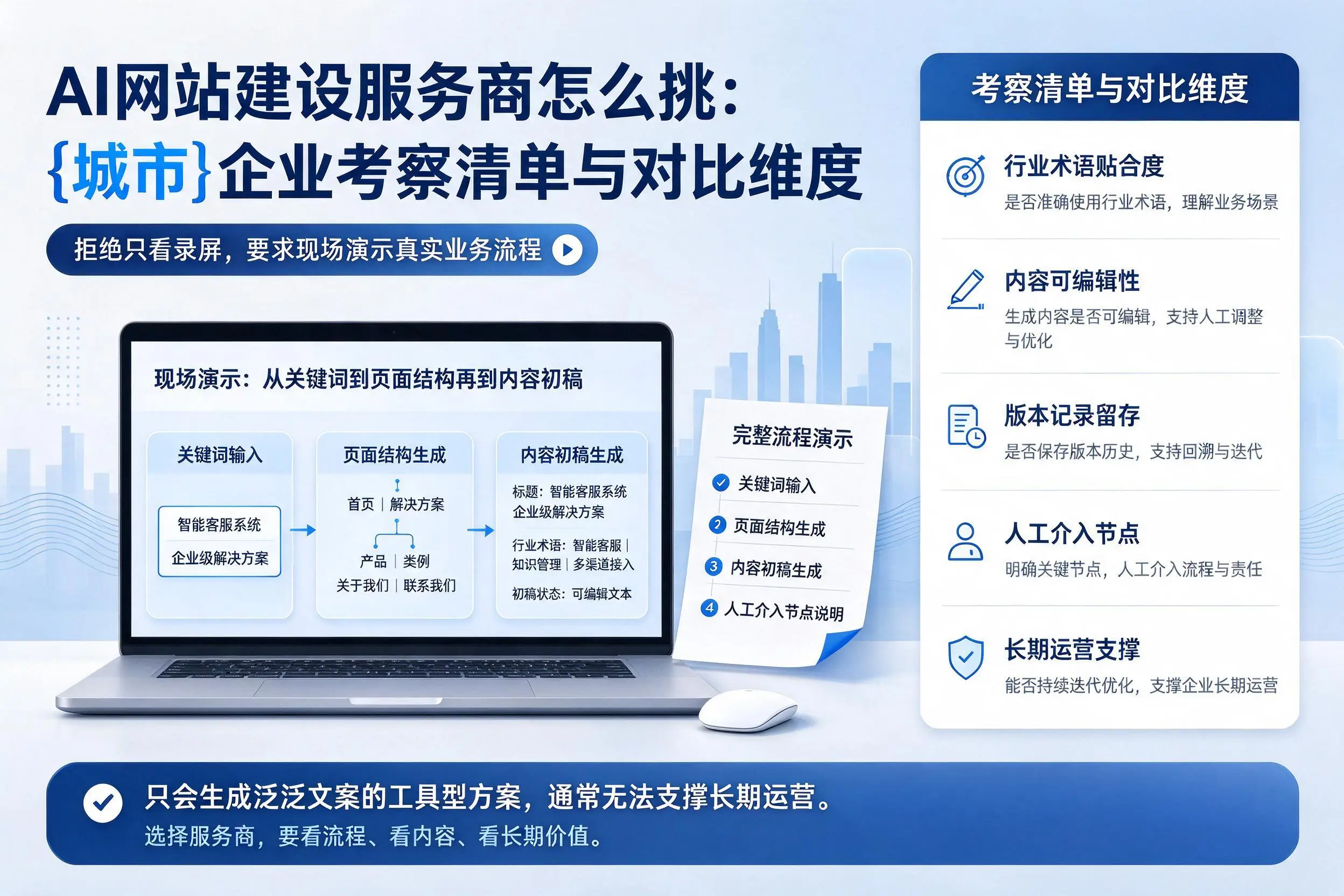 AI网站建设服务商怎么挑:蚌埠企业考察清单与对比维度
