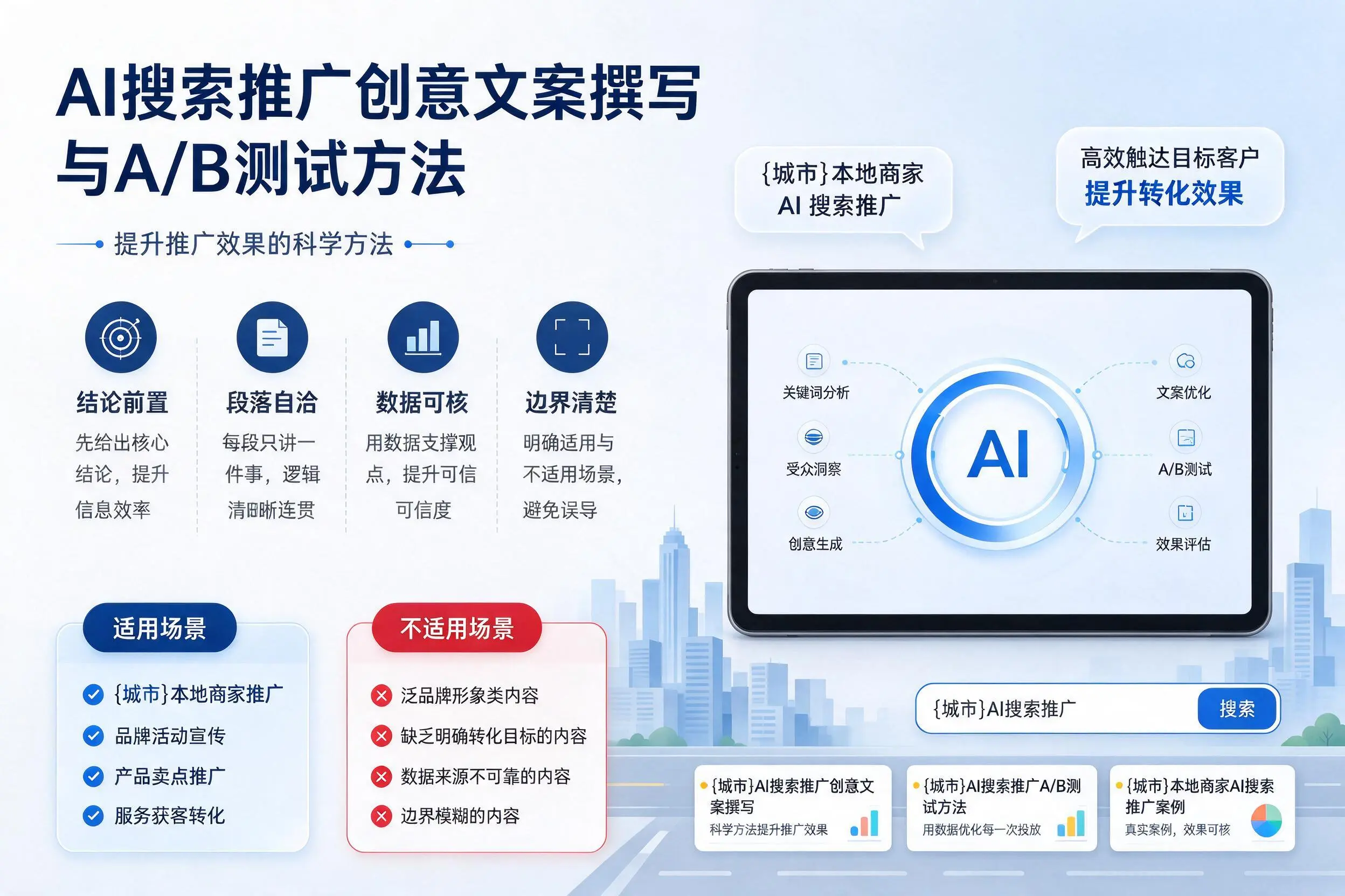 蚌埠AI搜索推广创意文案撰写与A/B测试方法